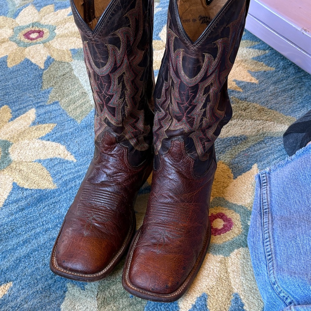 Tony Lama Dark‎ Brown Western Boots USA Made